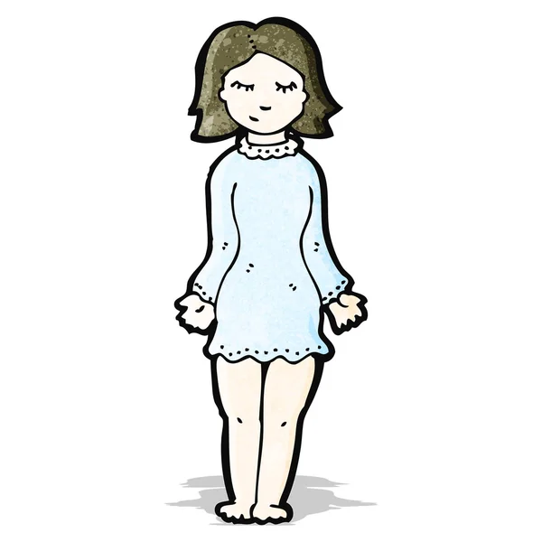 Cartoon woman in night dress — Stock Vector