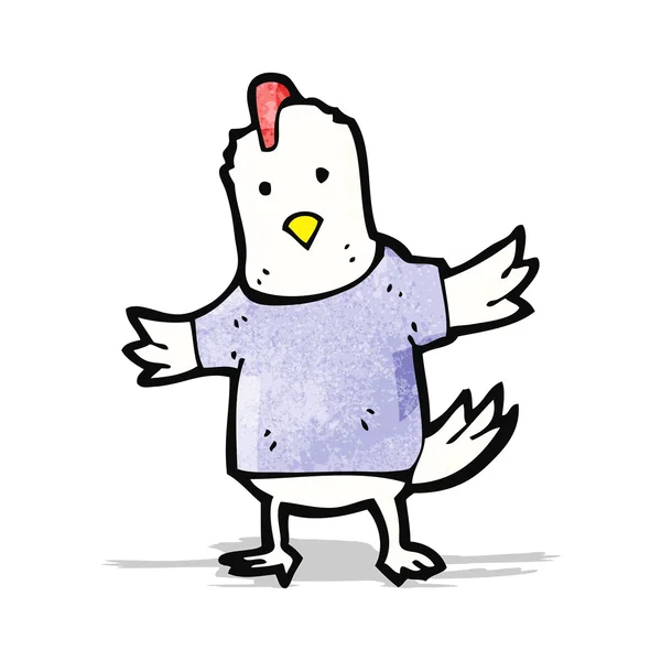 Pollo cartone animato in t shirt — Vettoriale Stock