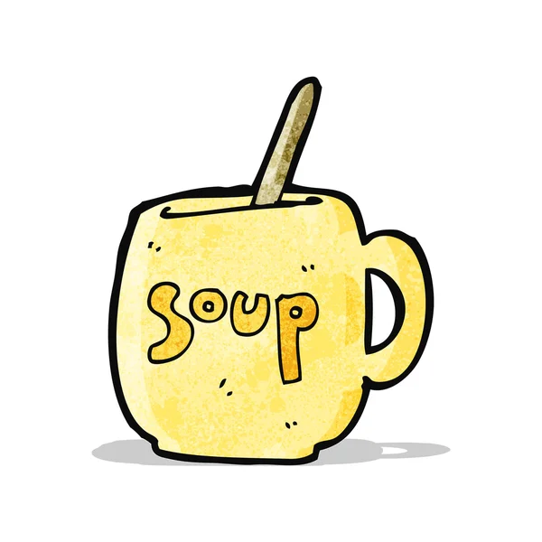 Dessin animé grande tasse de soupe — Image vectorielle