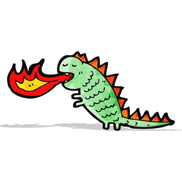 Fire breathing monster cartoon — Stock Vector