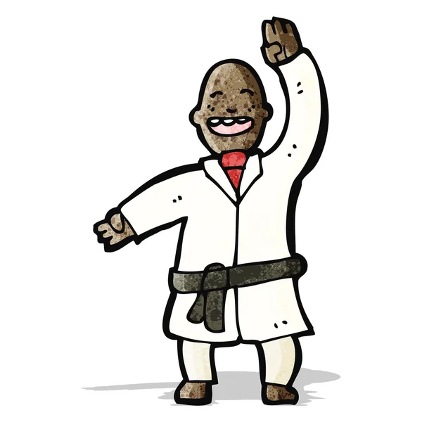 Karikatura, muž judo sekání — Stockový vektor