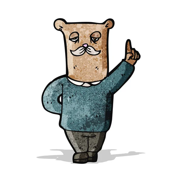 Dessin animé ours grand-père avec idée — Image vectorielle