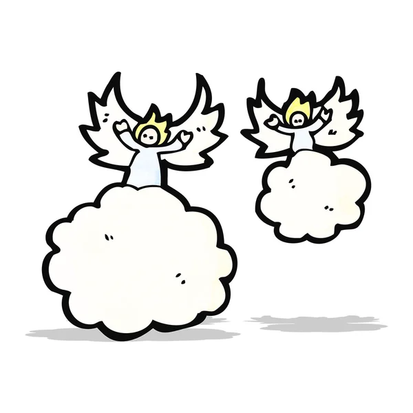 Cartoon angels in heaven — Stock Vector