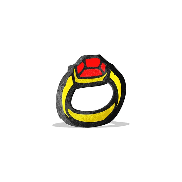 Anillo de rubí de dibujos animados — Vector de stock