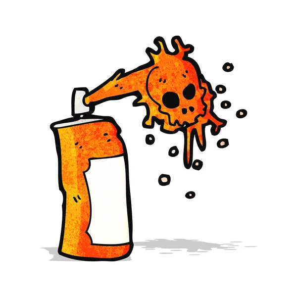 Cartoon graffiti skull spray can — Stock Vector