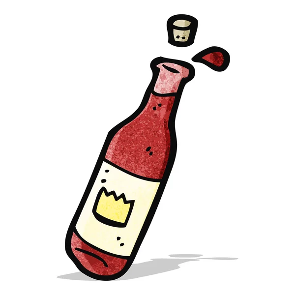 Botella de vino rojo de dibujos animados — Vector de stock