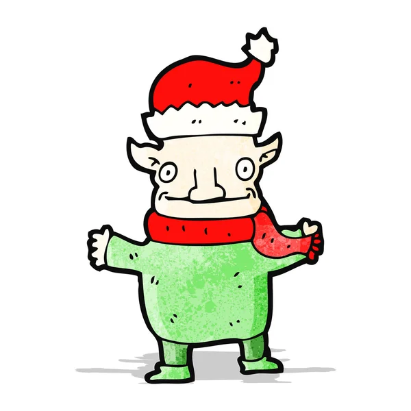 Dibujos animados de duende de Navidad — Stockvector