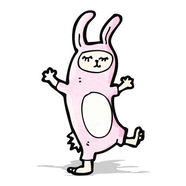 Dessin animé costume de lapin — Image vectorielle