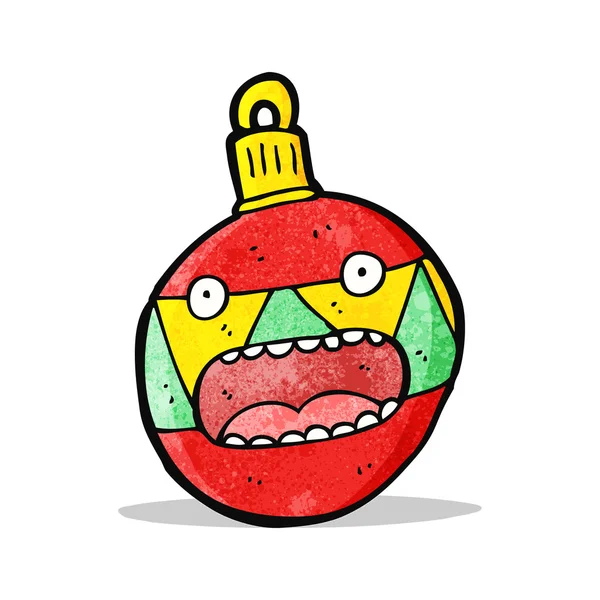 Kerstmis bauble stripfiguur — Stockvector