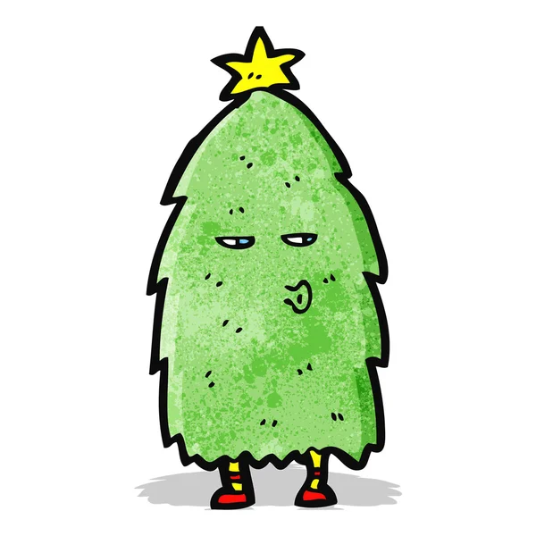 Personaje de dibujos animados árbol de Navidad — Vector de stock