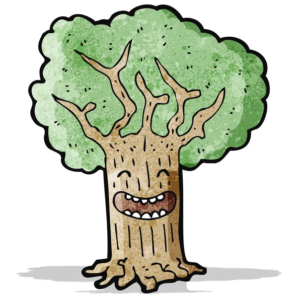 Счастливое мультяшное дерево — стоковый вектор