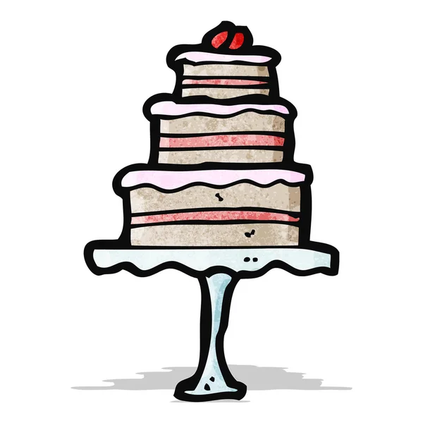 Cartoon taart op cakestand — Stockvector
