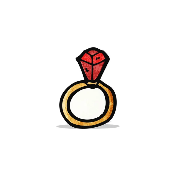 Magia rubí anillo de dibujos animados — Vector de stock