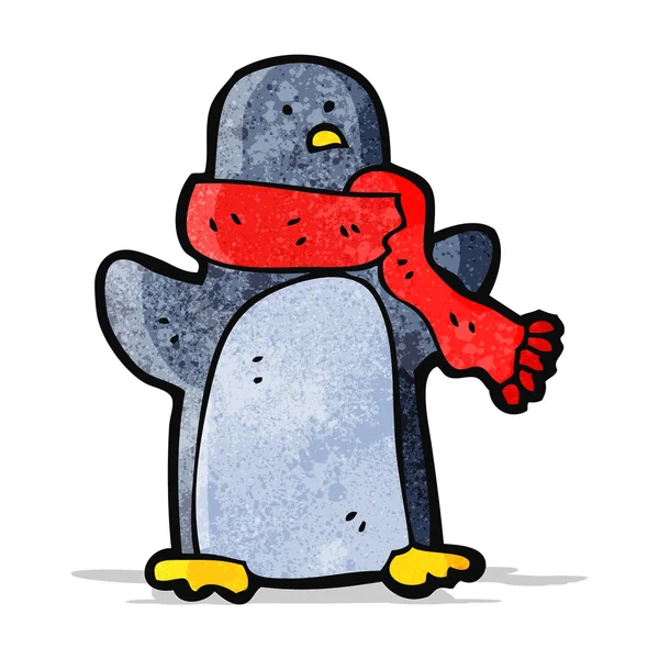 Dessin animé pingouin de Noël — Image vectorielle