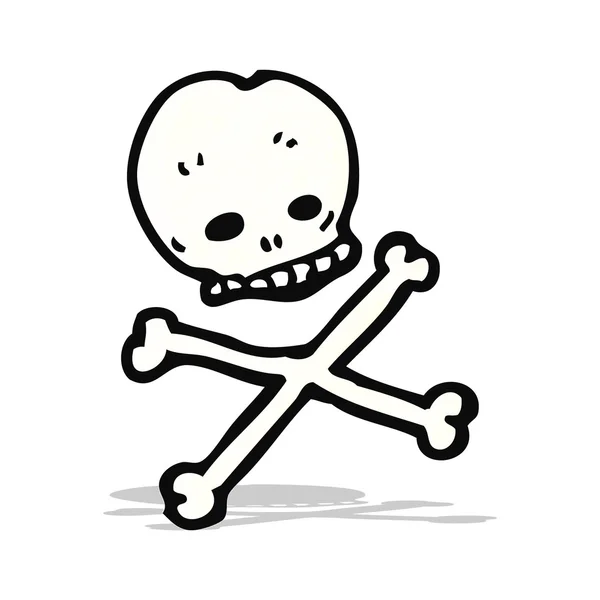 Cartoon skull and crossbones symbol — Stock Vector