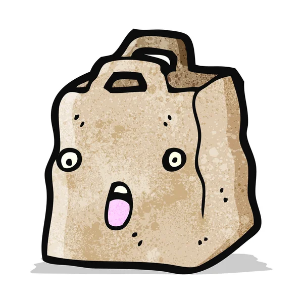 Personaje de dibujos animados bolsa de papel — Vector de stock