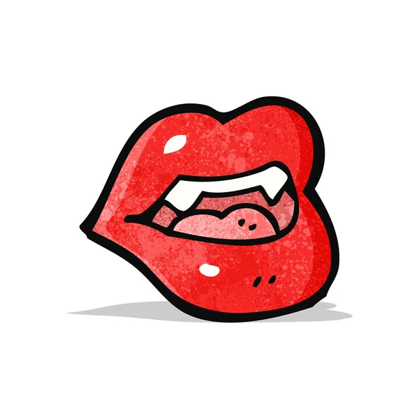 Dibujos animados labios de vampiro — Vector de stock