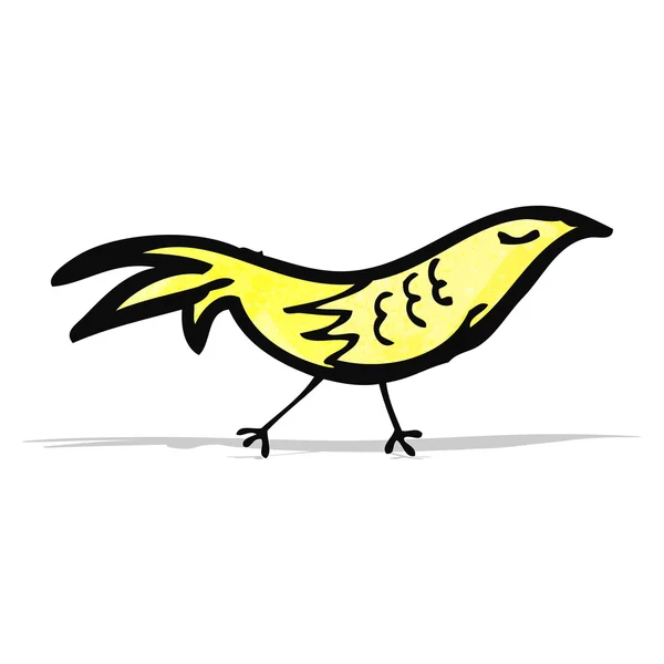 Dessin animé oiseau jaune — Image vectorielle