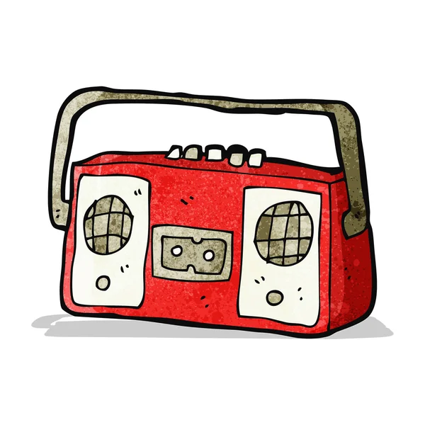 Lecteur de cassette radio dessin animé — Image vectorielle