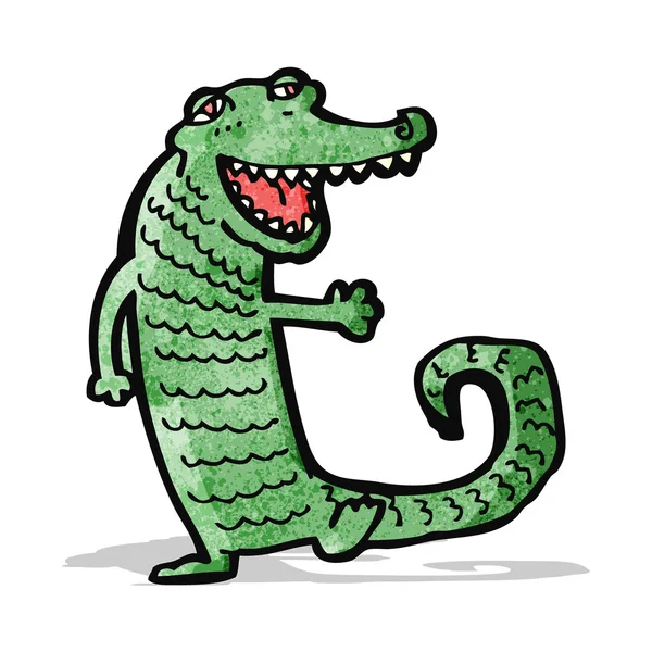 Personagem de desenho animado crocodilo amigável —  Vetores de Stock