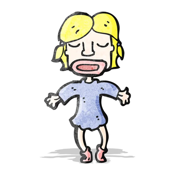 Cartoon gelukkig blond meisje — Stockvector