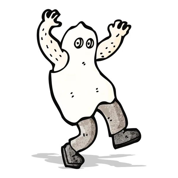 Traje de fantasma halloween desenhos animados — Vetor de Stock