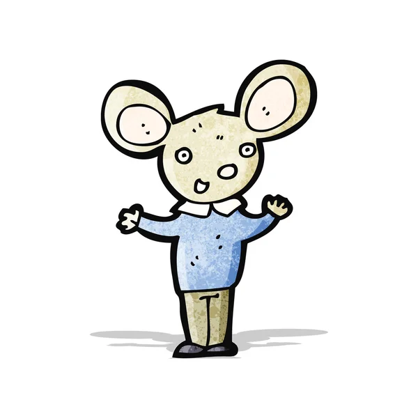 Souris dessin animé avec des vêtements — Image vectorielle