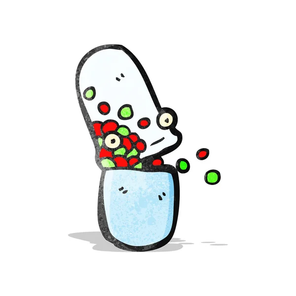 Cartoon painkiller pill — Stock Vector