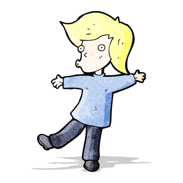 Karikatur glücklicher blonder Mann — Stockvektor