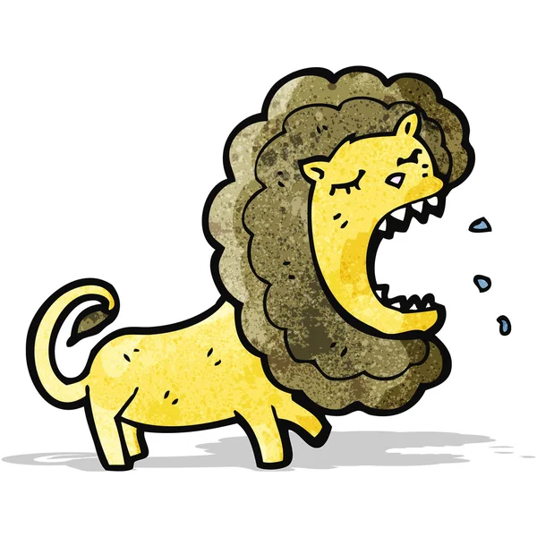 Lion rugissant de bande dessinée — Image vectorielle