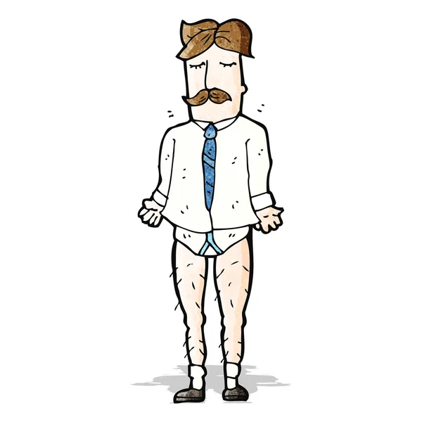 Cartoon man with no trousers — Stock Vector