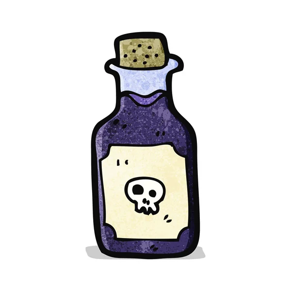 Bottiglia veleno cartone animato — Vettoriale Stock