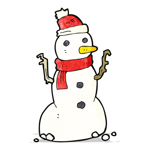 Muñeco de nieve de dibujos animados — Vector de stock