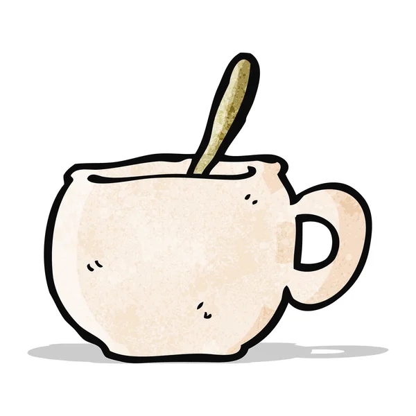 Dessin animé grande tasse de soupe — Image vectorielle