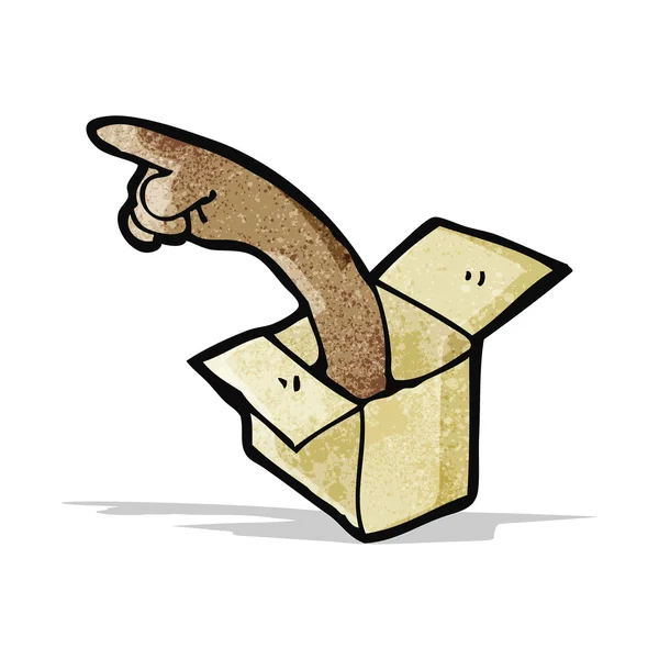 Arm in box cartoon — Stock Vector