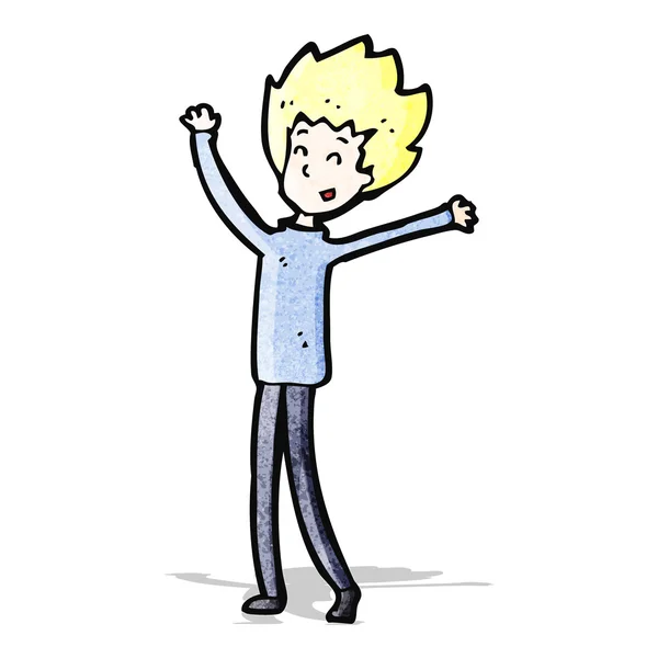 Cartoon lycklig blond man — Stock vektor