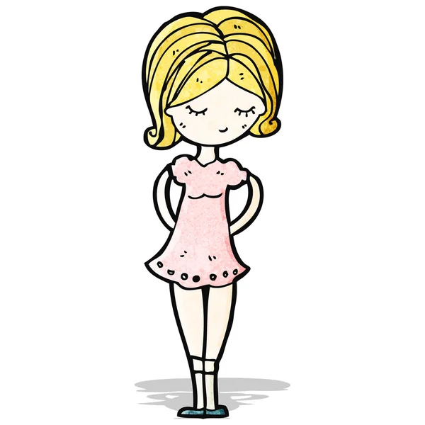 Dibujos animados chica rubia bonita — Vector de stock