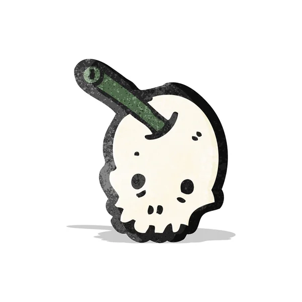 Cartone animato cranio ciliegia — Vettoriale Stock