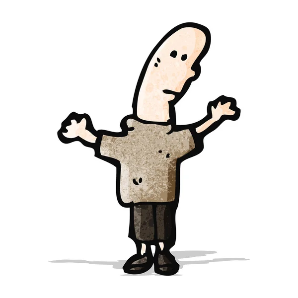 Uomo dei cartoni animati con testa gonfia — Vettoriale Stock