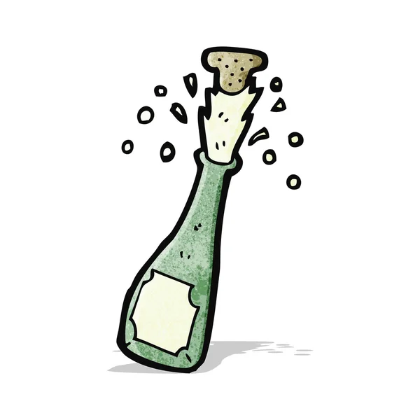 Popping champagne dessin animé — Image vectorielle