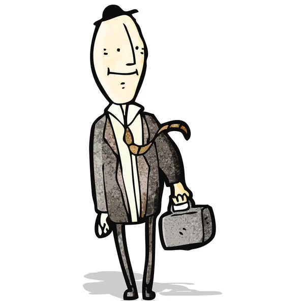 Homme d'affaires tête d'oeuf dessin animé — Image vectorielle
