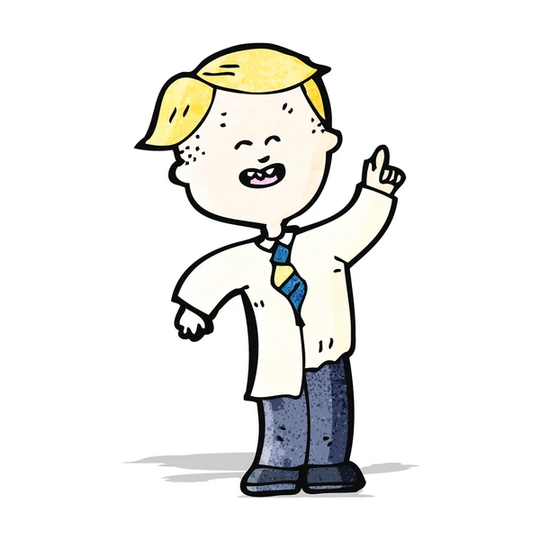 Cartoon blond school kid — Stock Vector