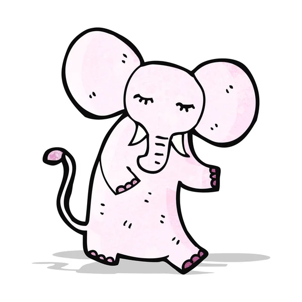 Roze olifant cartoon — Stockvector