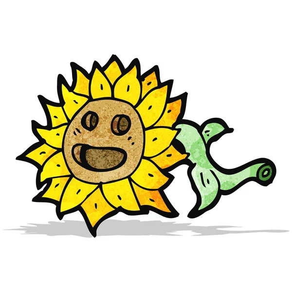 Retro sunflower cartoon — Stock Vector