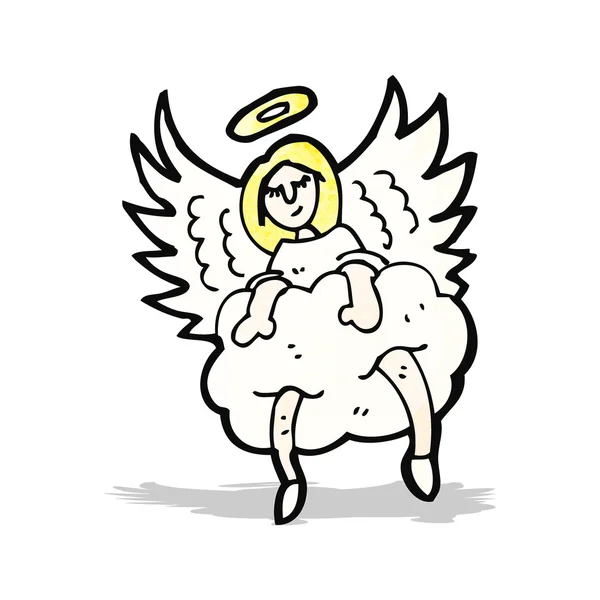 Cartoon angel old cloud — Stock Vector