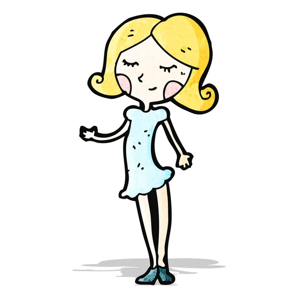 Cartoon vrij blond meisje — Stockvector
