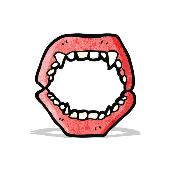 Dentes de vampiro dos desenhos animados — Vetor de Stock