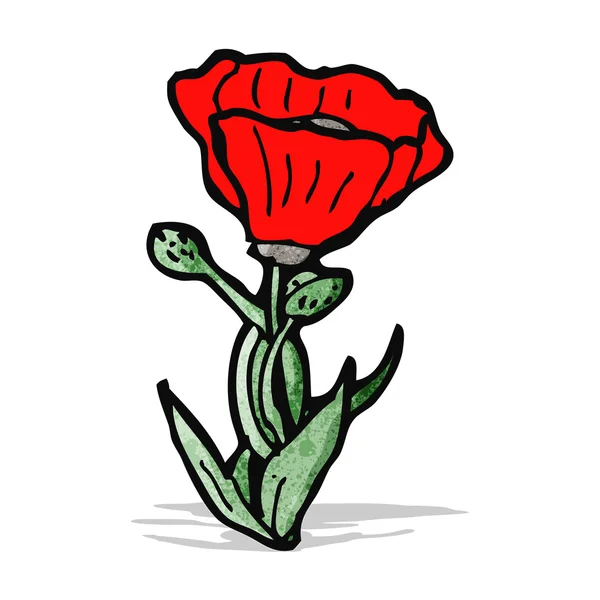 Dessin animé coquelicot — Image vectorielle