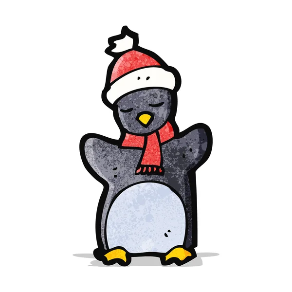 Lindo pingüino de dibujos animados — Vector de stock