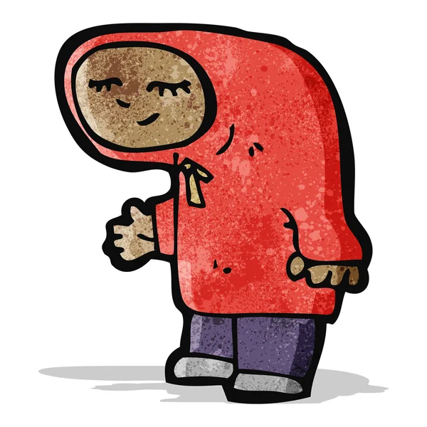 Cartoon tiener in hooded sweatshirt — Stockvector